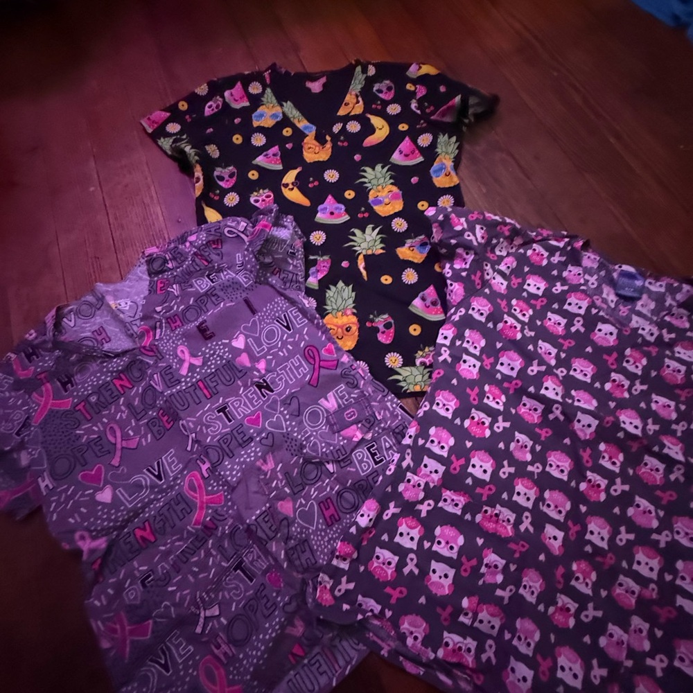 Colorful 3 pack Scrub tops